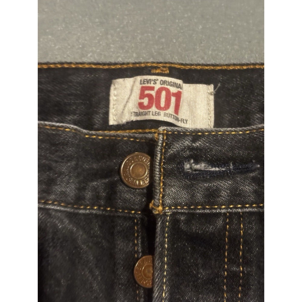 Levi's 501 XX Jeans Button Fly Vintage Men's Black Denim 34x29
